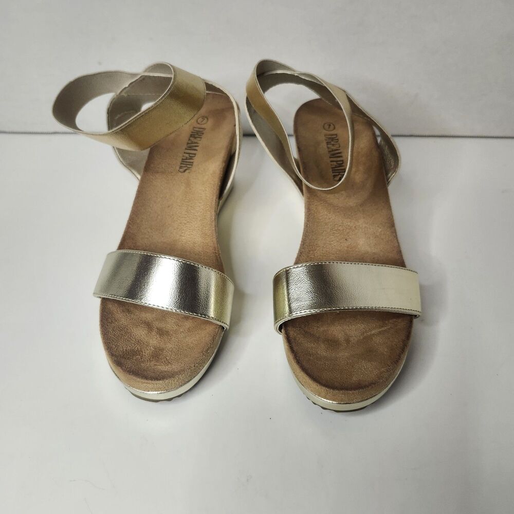 Dream Pairs Women Platform Wedge Sandals, Size: 7 Elastic Ankle Strap, Open Toe